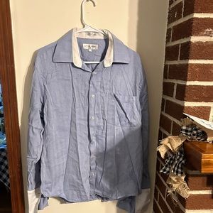 Linea Dome chemise Mens blue and white dress shirt